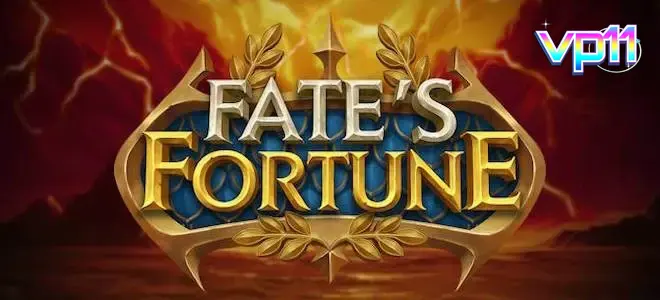 Interface visual do jogo Fate’s Fortune com elementos místicos e rolos de caça-níqueis.